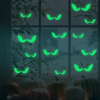 Halloween Luminous Wall Stickers,Glowing Eyes in The Window,Luminous Bats Ghost Pumpkin Window Stickers,Horror Home Decoration 1