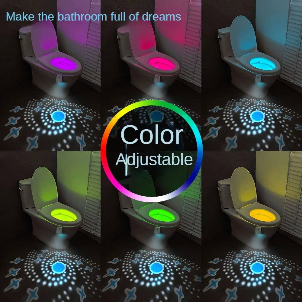 

Creative Charging Toilet Light Induction Lamp Infrared Sensor Induction Projection Toilet RGB Smart Night Light