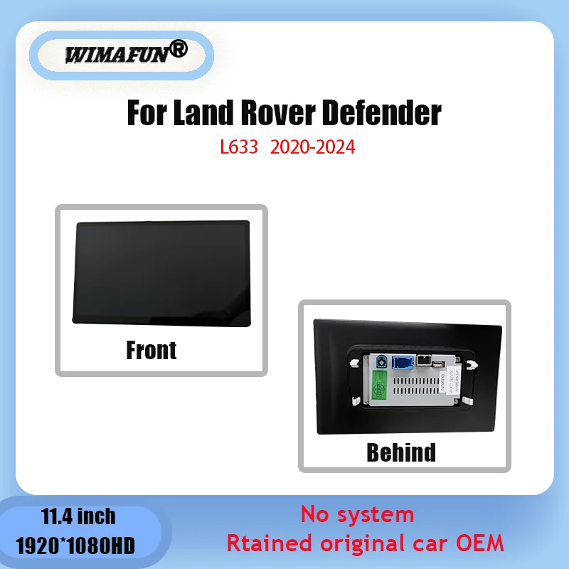Car stereo head unit 11.4 for Land Rover Defender 90/110/130 / L663-no system screen retains original car functions