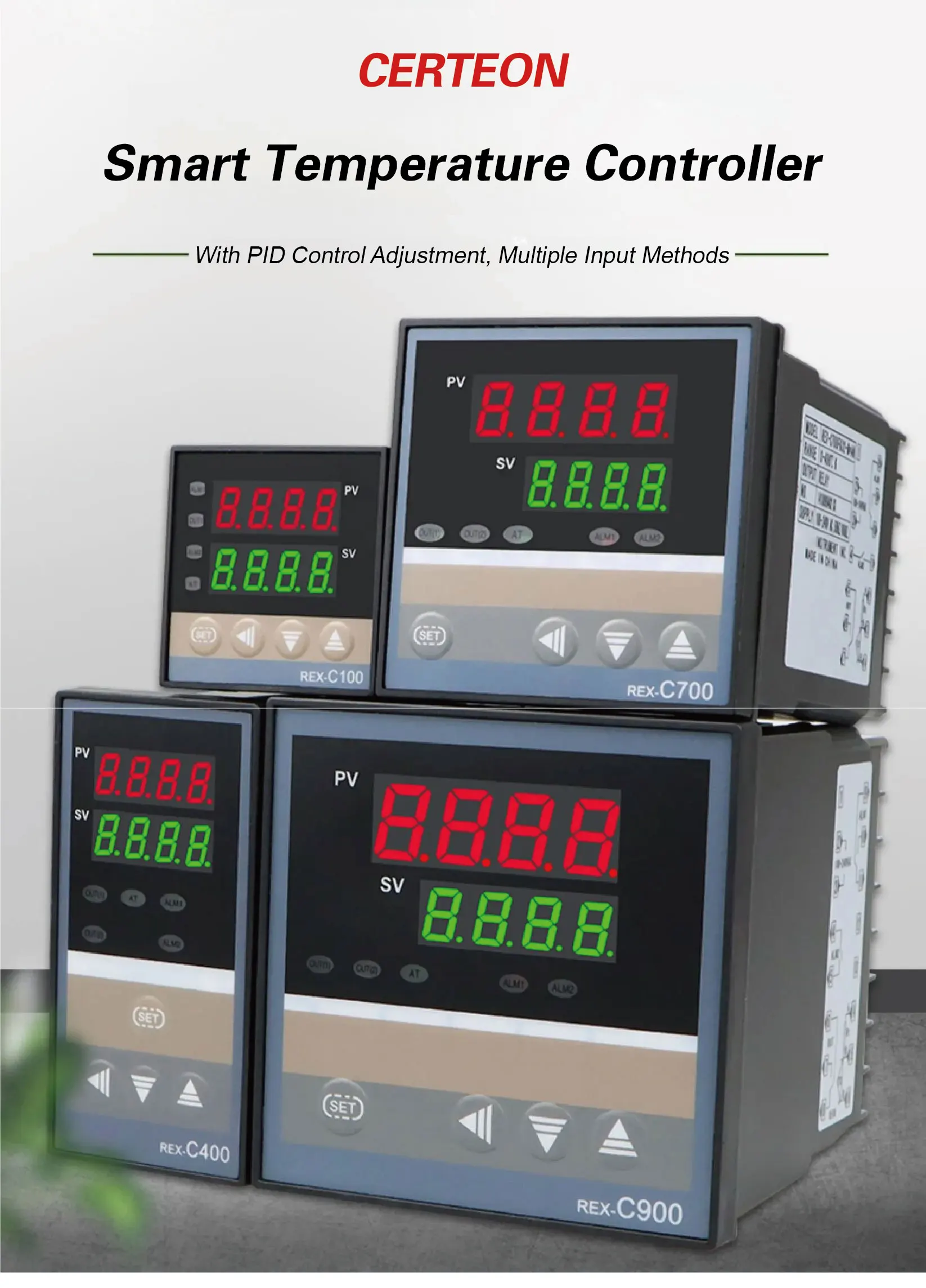 REX-C100/REX-C400/REX-C700/REX-C900 Intelligent PID Temperature Controllers Uni