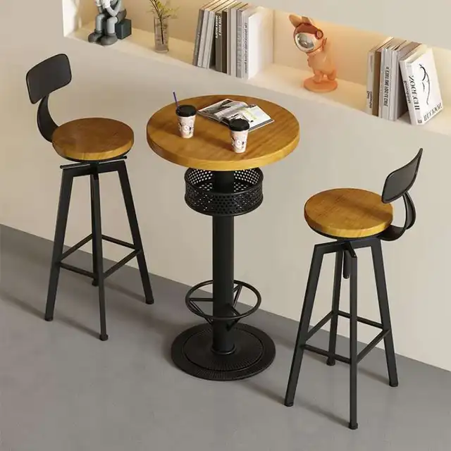 Restaurant Kitchen Bar Tables Side Eat Standing Party Vintage Dining Table Wooden Round Muebles De Cocina Furniture Zt50bt New