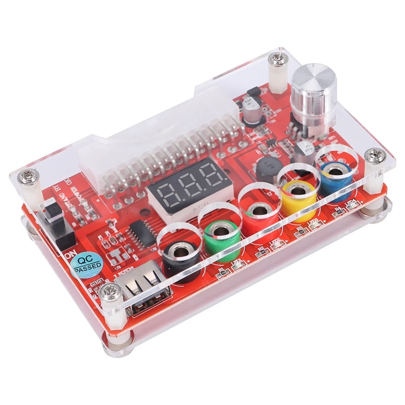 Nuovo-24 Pin Atx Power Supply Breakout Board E Kit Custodia In Acrilico Modulo Adattatore Connettore Di Alimentazione Supporto 3.3V/5V/12V Adj