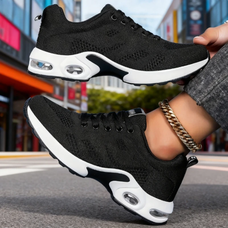 Shoes for Women Platform Casual Sneakers Shoes Mesh Breathable Running Shoes Lace Up Quick Drying Thick Soled Zapatos De Mujer