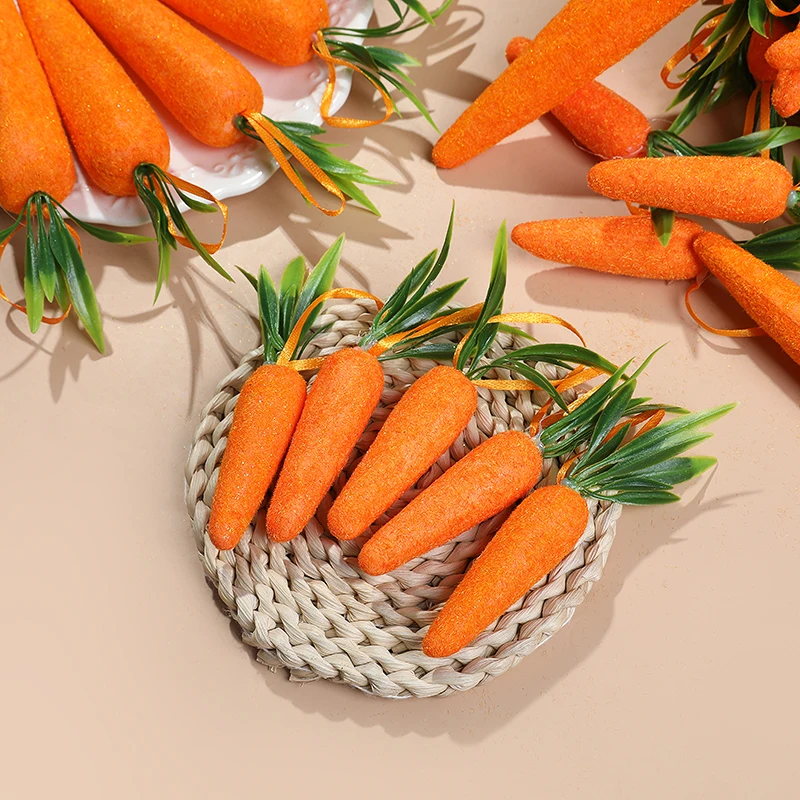 Easter Carrot Ornaments Foam Artificial Carrots Easter Tree Hanging Pendant Home Decoration Kids Birthday Party Favors Gifts