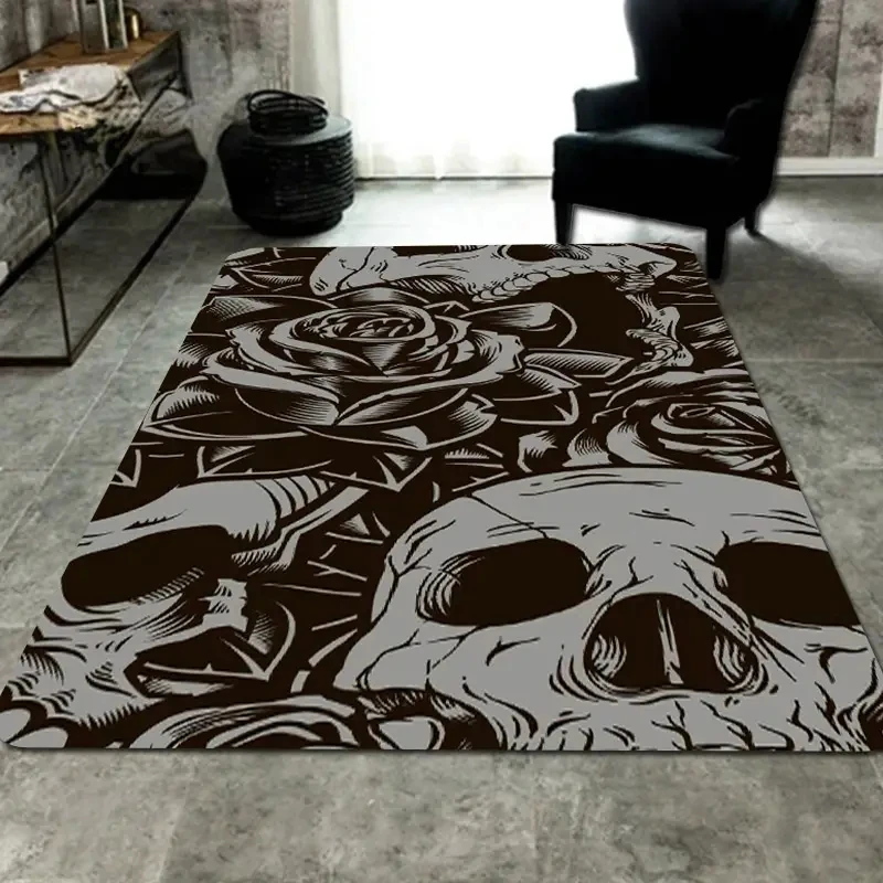 Halloween Skull Gothic Carpet for Living Room Decor Sofa Table Large Area Rugs Bedroom Bedside Floor Mat Hallway Balcony Mat 6