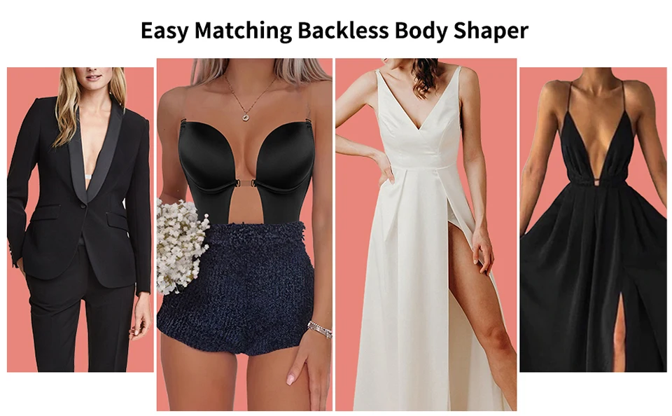 BACKLESS BODY BRABlack / L  Body bra, Backless body shaper, Backless bra