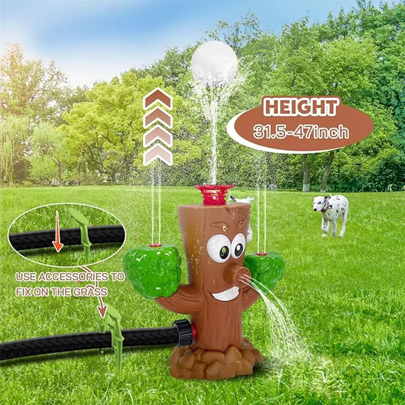 Water Spray Sprinkler Stump Outdoor Hose Water Six tubes 360° Roating Wiggle Garden Lawn Summer Water Toy For Kids Boys Girls 3