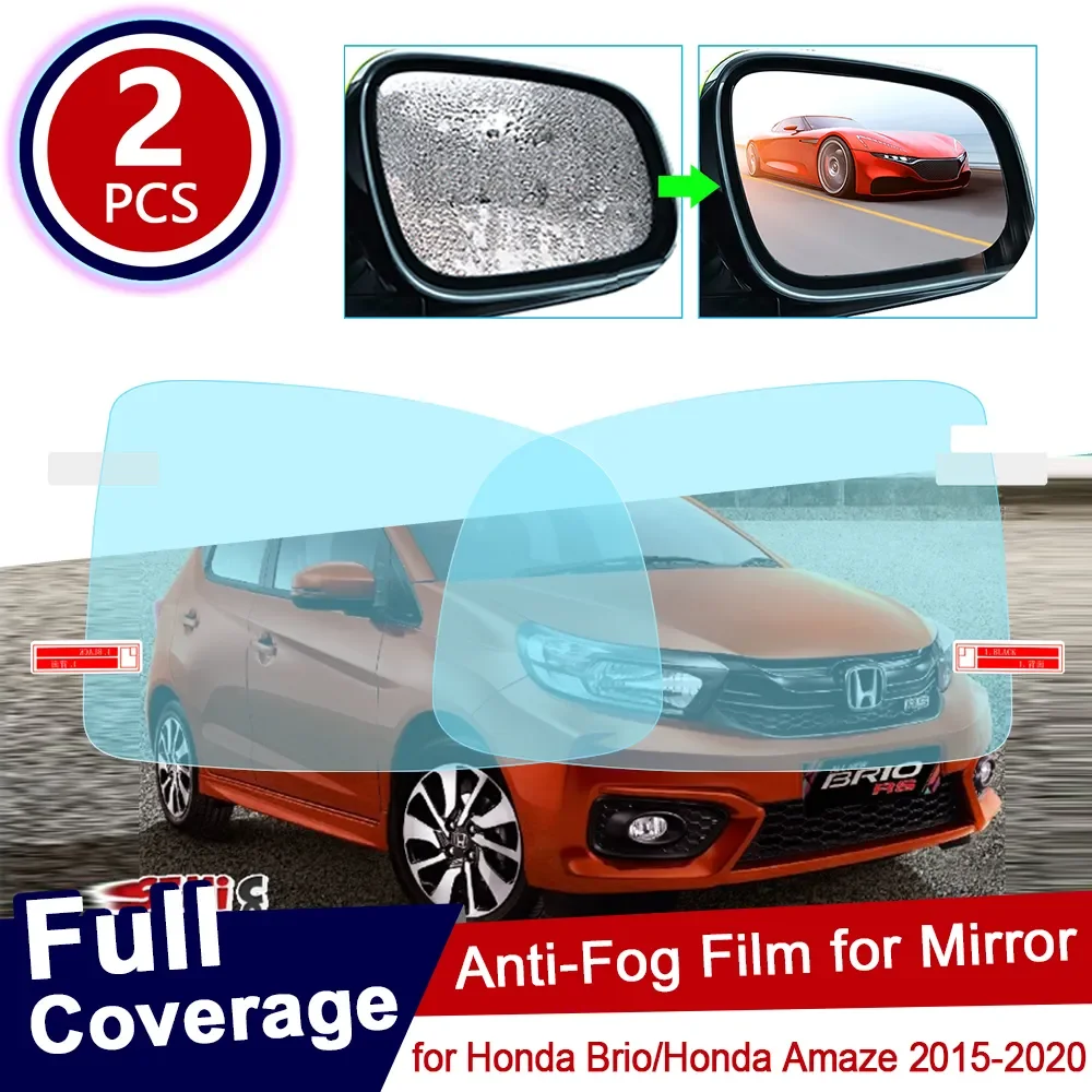 

for Honda Brio Amaze 2015 2016 2017 2018 2019 Full Cover Anti Fog Film Rearview Mirror Clear Accessories Stickers Brio Satya RS