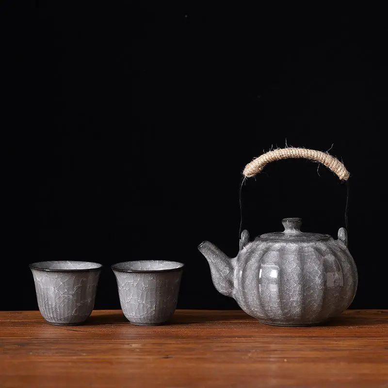 Black Ice Ceramics Tea Tureen Bowl Crackle Glaze Tea Maker Gaiwan Kung Fu Teaware Set Cup Ceremony Teapot