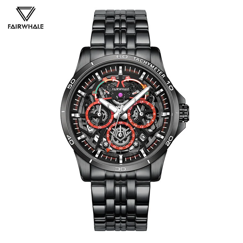 

Fashion Brand Mark Fairwhale Mens Watch Luxury Personalized Round Clock Stainless Steel Quartz Wristwatch Men New Original Gifts