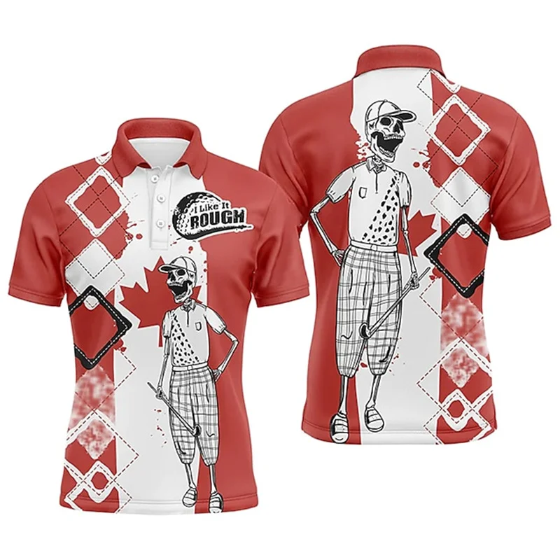 Men's Golf Casual Lapel Polo T-Shirt Outdoor Sports Harajuku Short Sleeve Summer