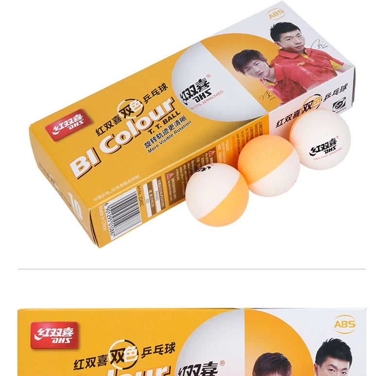 2018 DHS 20 Balls  BI Colour Table Tennis Balls  Double Color Seamed D40+ Balls Plastic Poly Ping Pong Balls