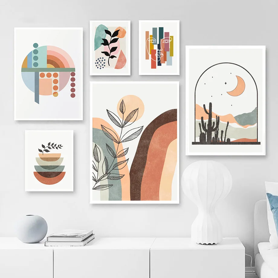 

Geometric Patterns Illustration Abstract Nordic Posters And Prints Wall Art Canvas Painting Wall Pictures For Living Room Decor