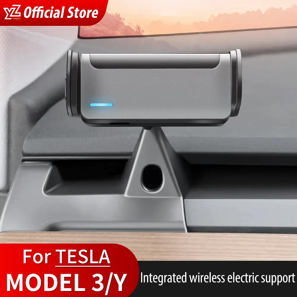 YZ For Tesla Model 3 2021-2023 Model Y Mobile Phone Holder for TESLA Car Cell Phone Electric Bracket Stand Acessories car styling 3d logo for tesla model 3