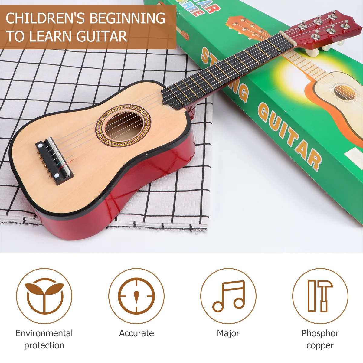 21 Inch Children's Guitar Folk Acoustic Beginner Electric Guitars Toddler Bamboo Music Instrument Baby Girl