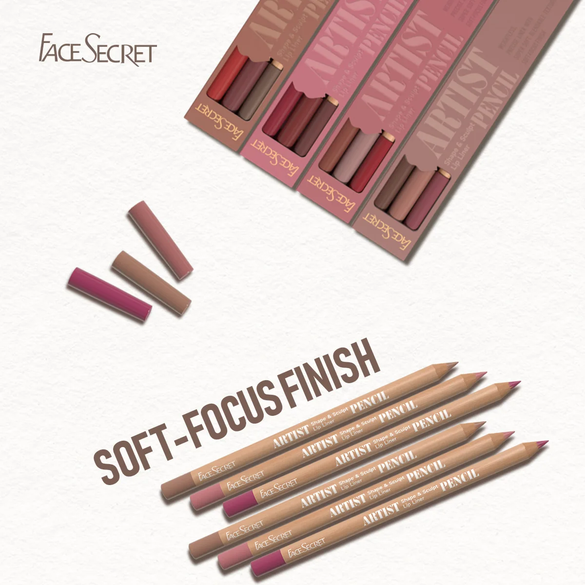 Face Secret 3Pcs Long-Lasting Velvet Lip Liner Matte Lipstick Waterproof Perfect Gift for Christmas Day, Lip Liner Set 4
