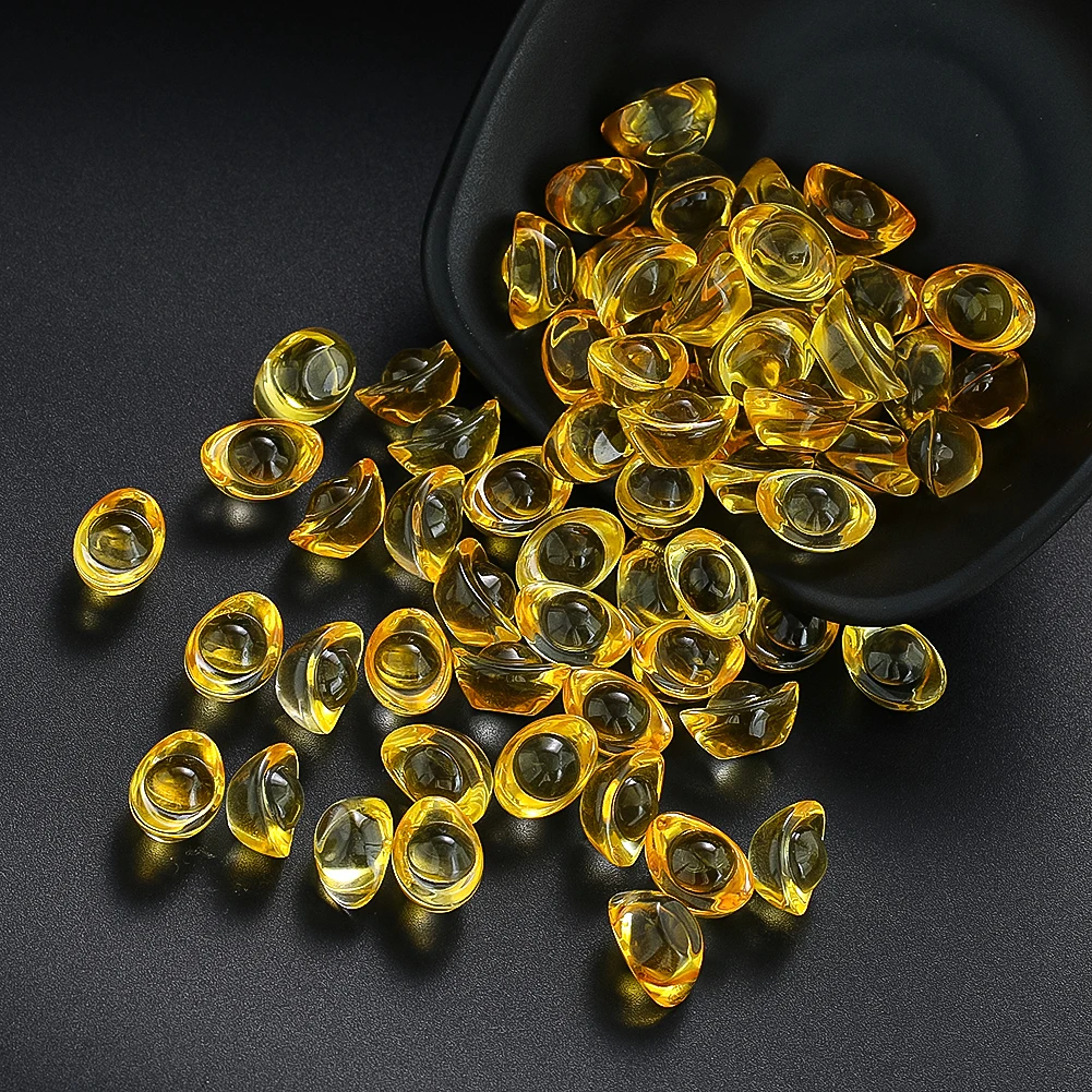 20pcs Mini Feng Shui Gold Ingot Crystal Chinese Yuan Bao Prosperity Attract Wealth Lucky Fortunate Auspicious Decor Figurines 3