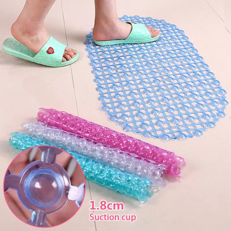 1pc 67x37cm PVC Anti skid Bath Mats Soft Anti slip Shower Mat With