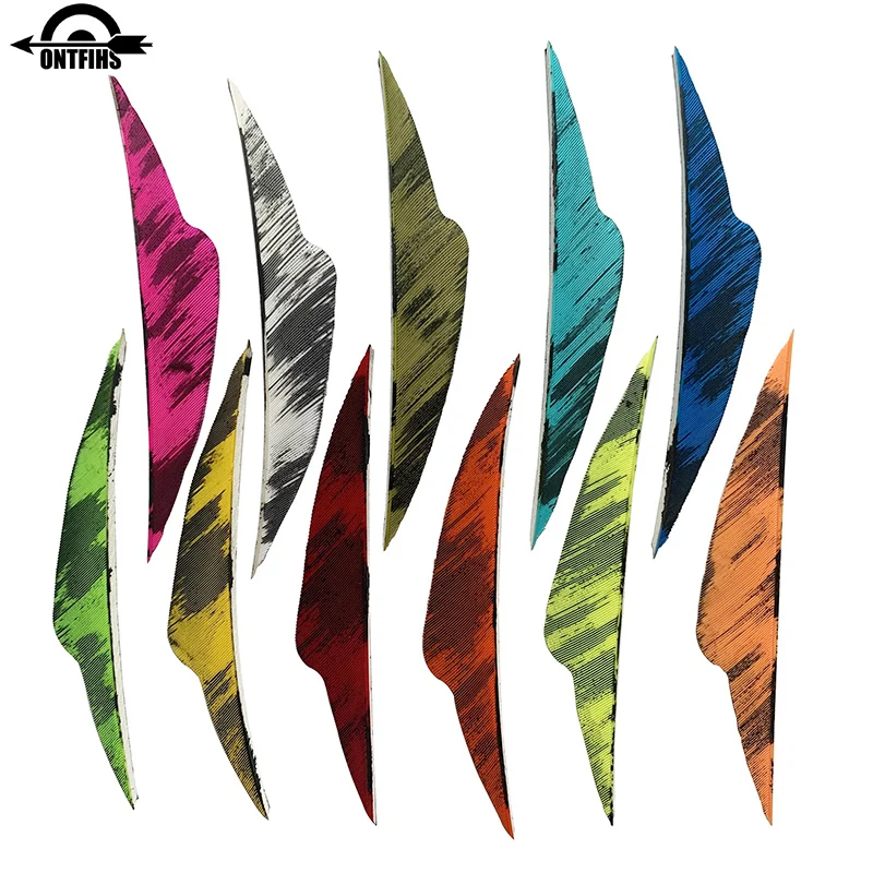 50Pcs ONTFIHS 4 Inch Arrow Feather Fletching For Archery Hunting and Shooting Accessories Fletches Real Feathers-Fangs 50pcs archery 4inch arrow fletches natural turkey feather right wing arrow feathers for outdoor bow hunting shooting accessories