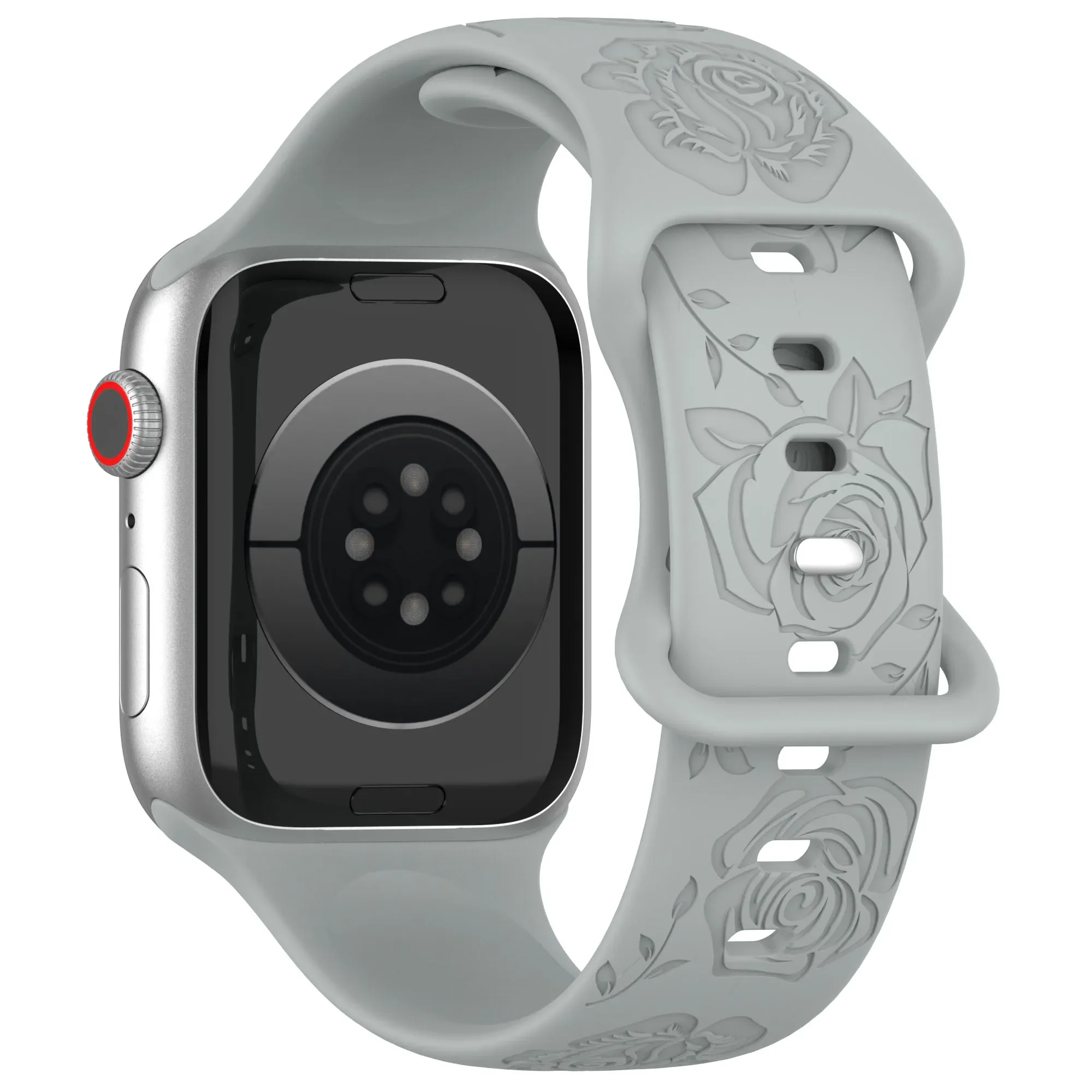 Rose Engraved Silicone Strap