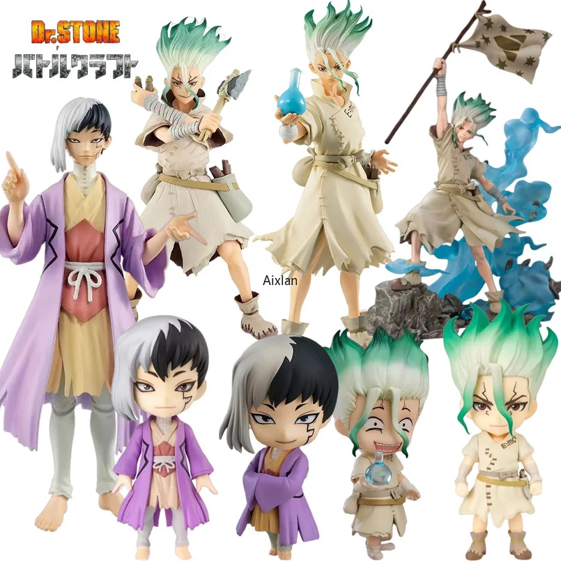 Anime Doctor Stone Beeldje 20 cm Ishigami Senkuu Staande Versie Collectible Standbeeld voor Dr. Stone Anime Manga Fans (Ishigami Senku 20cm