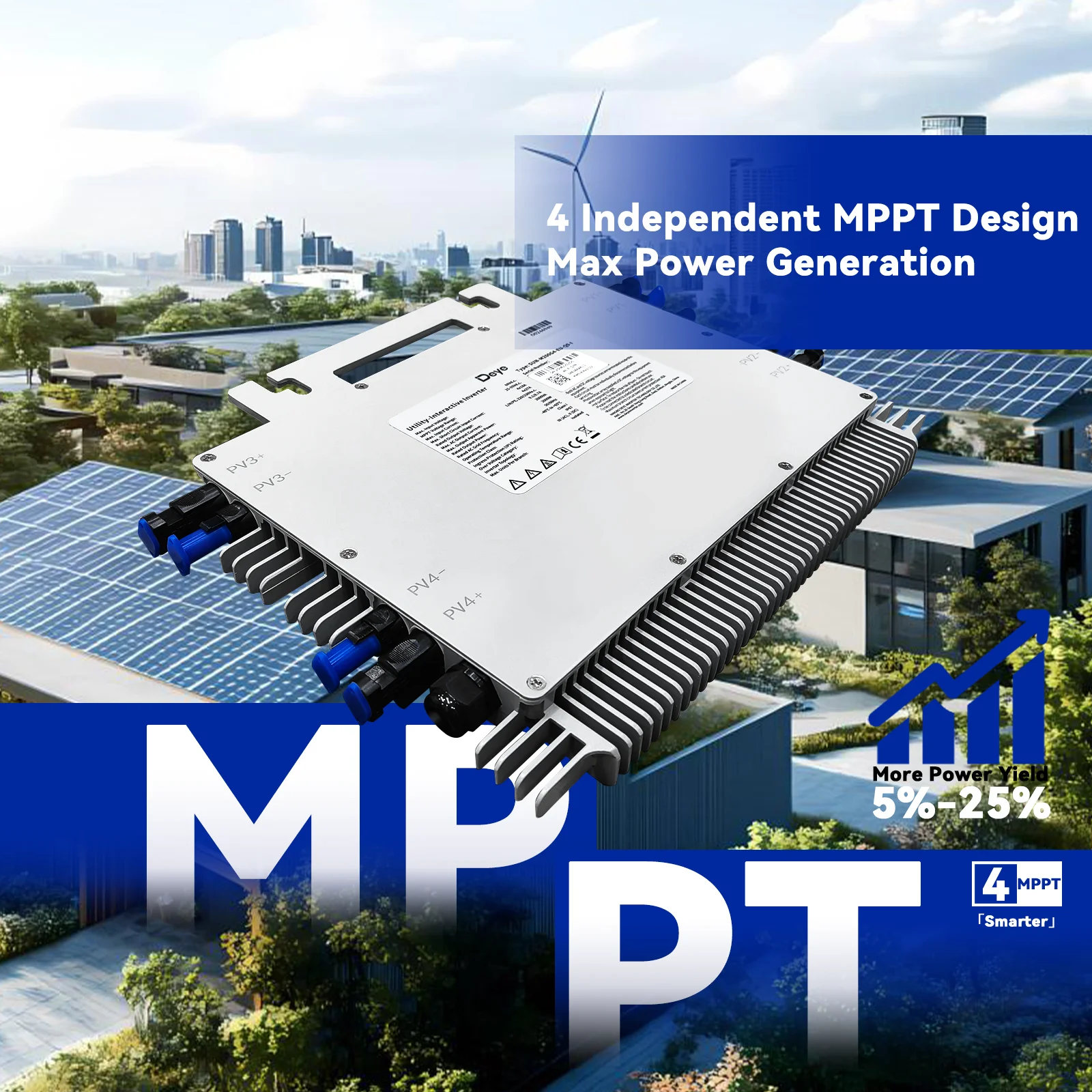 DEYE 2000W 230VAC(184-265V) 태양광 그리드 연결형 마이크로 인버터, 210-770W 태양광 패널 4개 연결 가능, WiFi 지원