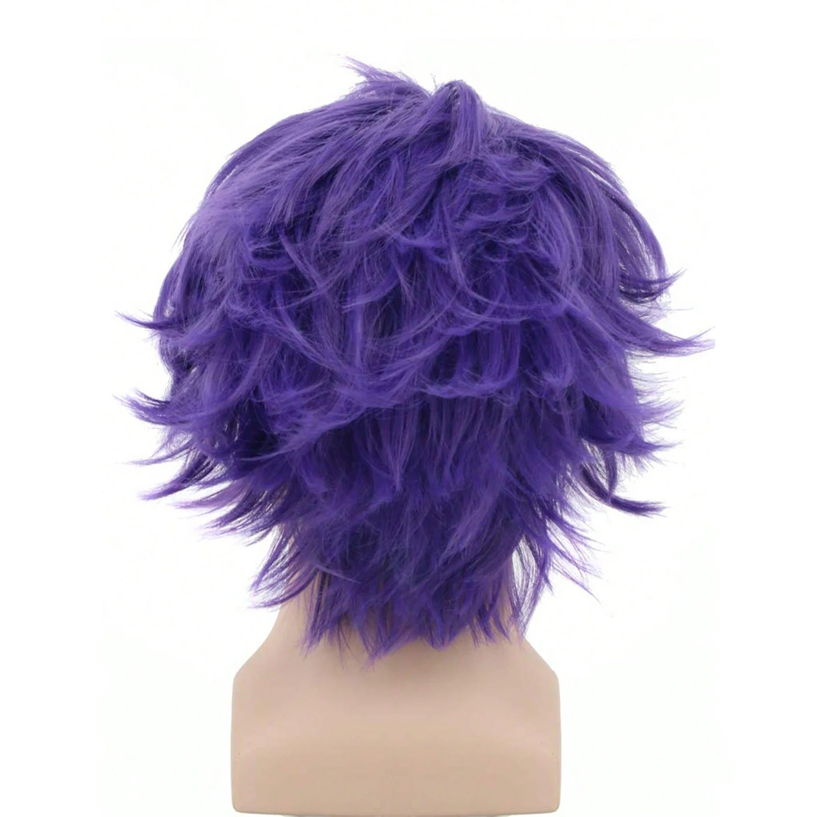 10 Inch Synthetic Hair Purple Short Straight Cosplay Wig for Halloween Christmas School Thanksgiving Day