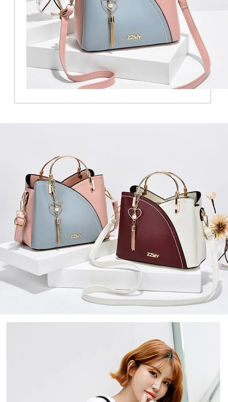 Trendy High-end Feel Women's Shoulder Bag 2021 New Color Blocking Large Capacity Fashionable Single Shoulder