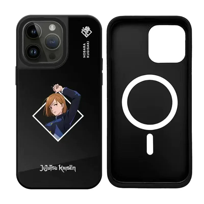 

Mirror Surface MagSafe Black Border Anime Phone Case Cover for IPhone 11 12 13 14 15 Pro Max Case for IPhone 15 Pro Max
