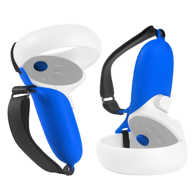 VR Accessories Soft Touch Controller Grip Cover Non Slip Protective Sleeve Silicone With Knuckle Strap For Oculus Quest 2