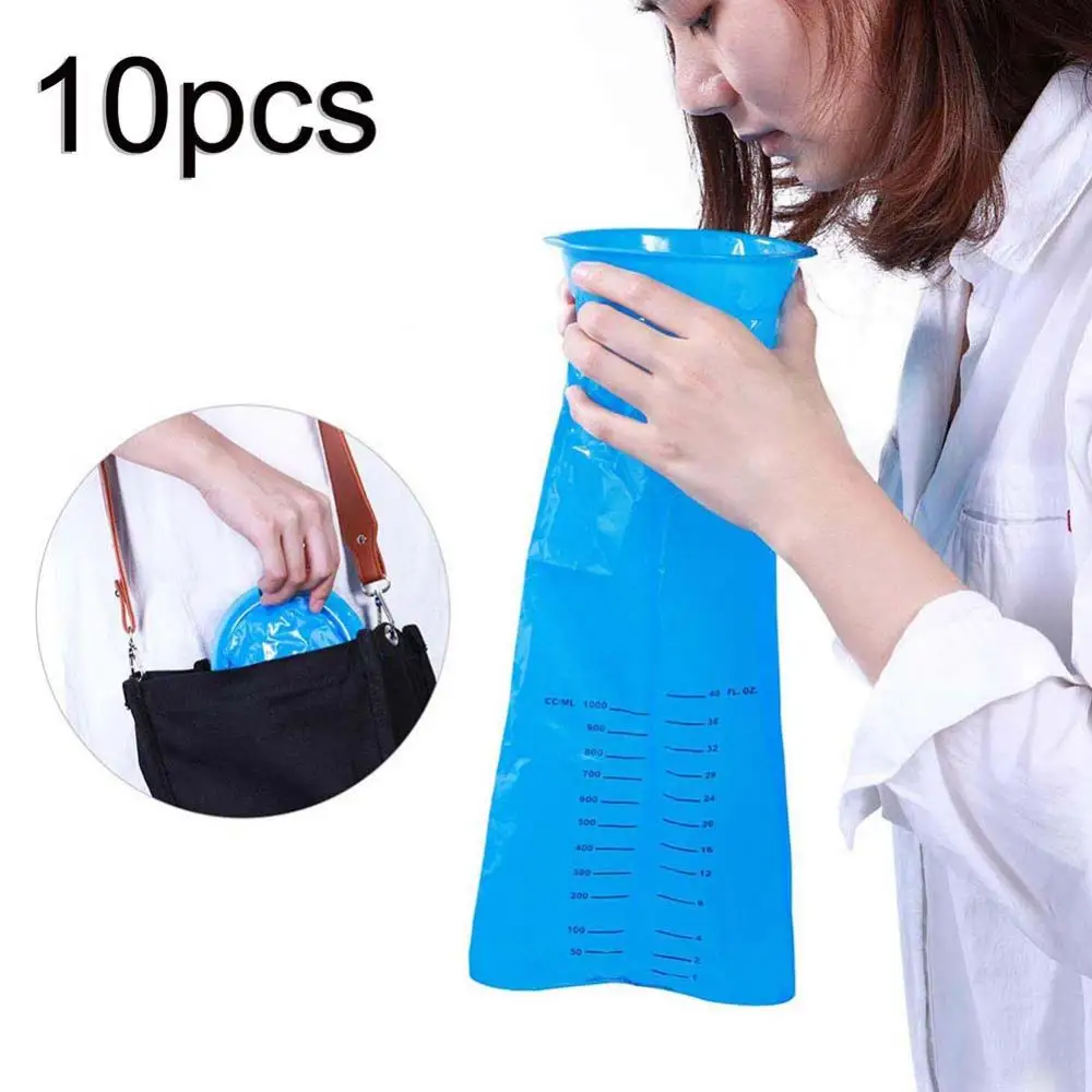 1000ML Disposable Vomit Bag Travel Airplane Motion Sickness Nausea Vomit Cleaning Bag Outdoor Emergency Car Urine 10Pcs disposable vomit bag