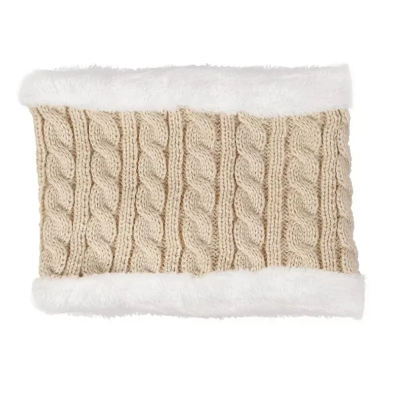 3Pcs Winter Knitted Hat Scarf Gloves Set for Children Solid Color Bonnet Cute Pompom Woolen Hats Warm Plush Scarves Accessories
