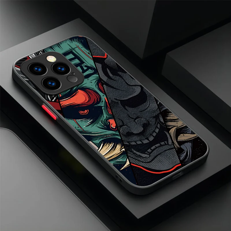 Ghost Face Samurai Shockproof Bumper Case - Japan-Inspired Design