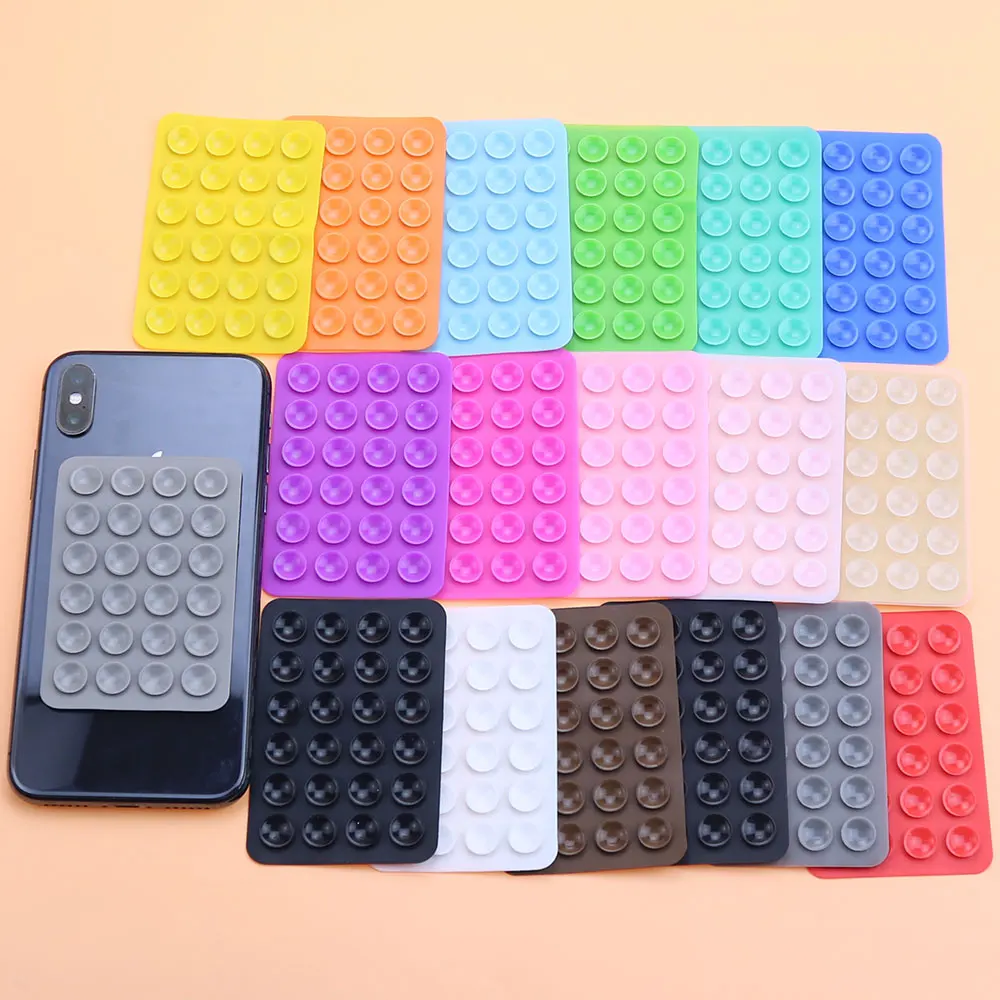 2pcsThickened Silicone Suction Cup 24Square Suction Cups Mobile Phone Tablet Luggage Cup Universal Strong Adhesive Stand