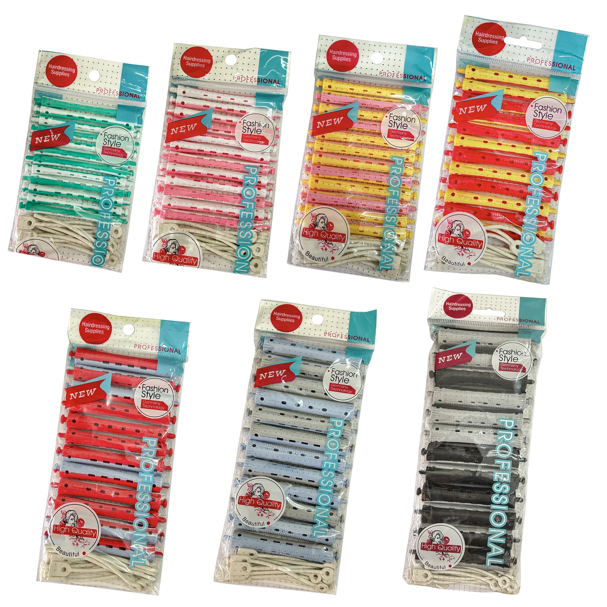 36pcs Salon Rubber Band Hair Rollers Set Cold Perm Rods Curler Bars Hair Clip Curling Fluffy Wavy Maker Styling DIY U1122
