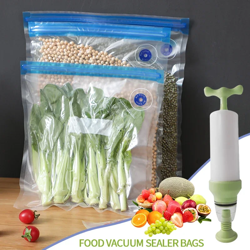 VacuumFoodBagReusableFoodStorageBagsFoodGradeSafeLeakproof