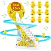 Baby Toys Electric Duck Track Slide Toys Boys Girls Electric Climbing Stairs Toy LED Lights Musical Slide Toys for Children Kids 1