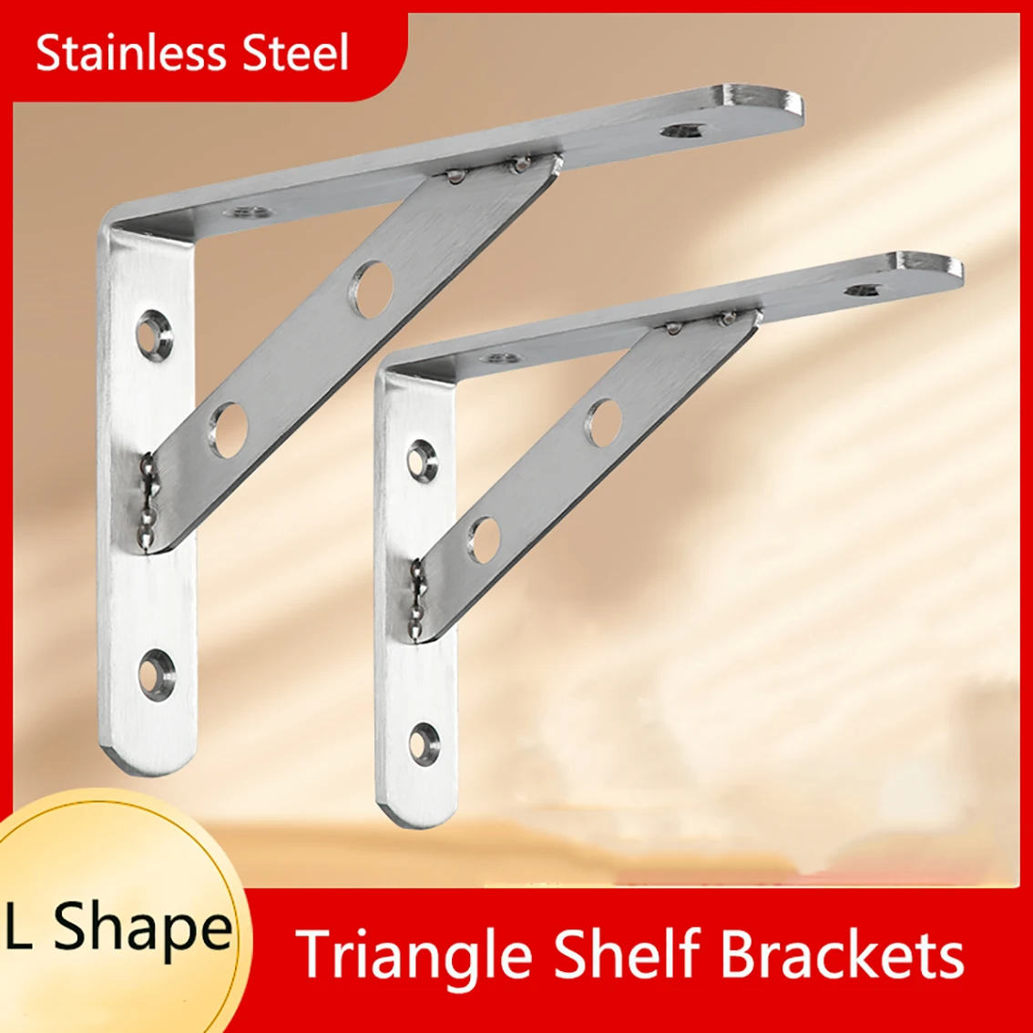 4/6/8/10/12 Inch Stainless Steel Triangle Shelf Brackets L Shape Wall ...