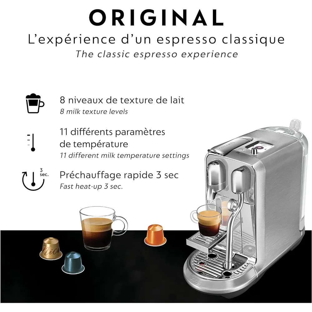 Coffee Espresso Machine Brushed Stainless Steel Coffee Makers of Capsules Maker Capsule Italian Kitchen Appliances Home 2
