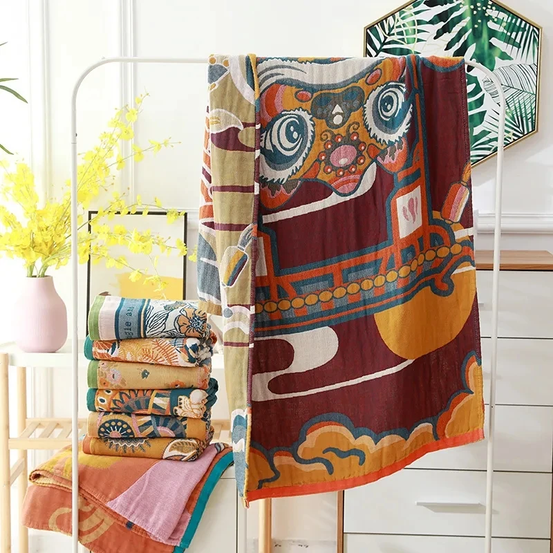 Multi-Functional Adult Soft and Absorbent Cotton Gauze Bath Towel Blanket Spa Sauna Beach For Home Towels the Body Large Textile