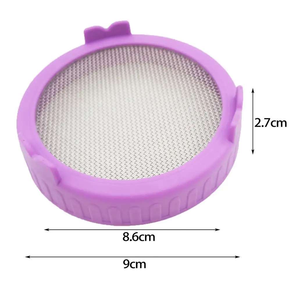 Sprouting Lid Easy to Clean Good Drainage Mason Jar Plastic Sprout Lid with Stainless Steel Screen for Household