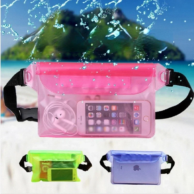 Waterproof Swimming Bag Skiing Drifting Diving Shoulder Waist Pack Bag Underwater Mobile Phone Bags for Beach Boat water Sports waterproof dry bag