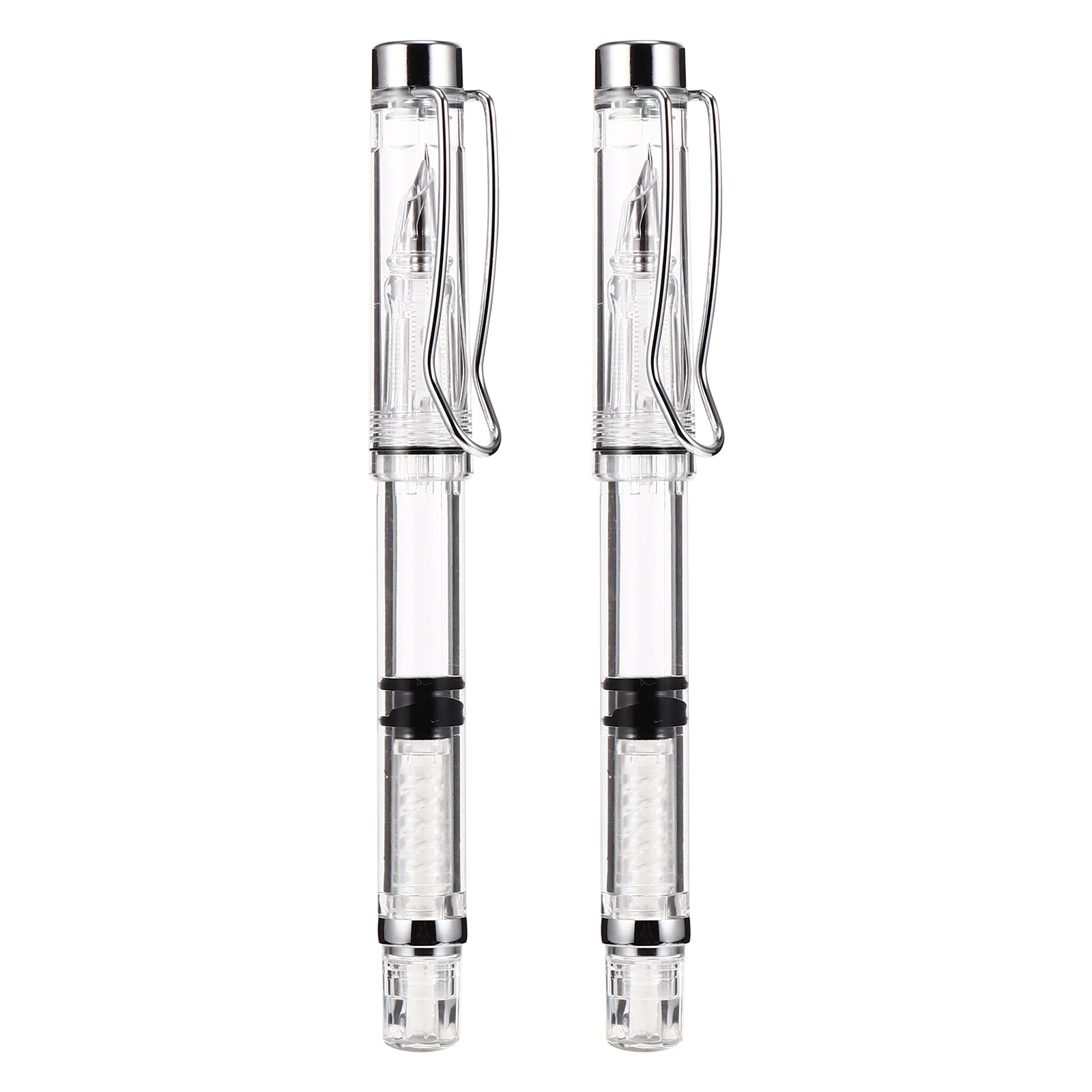 

2Pcs Transparent Calligraphy Pens Writing Pens School Stationery With Ink Absorber Students Practice Calligraphy Supplies