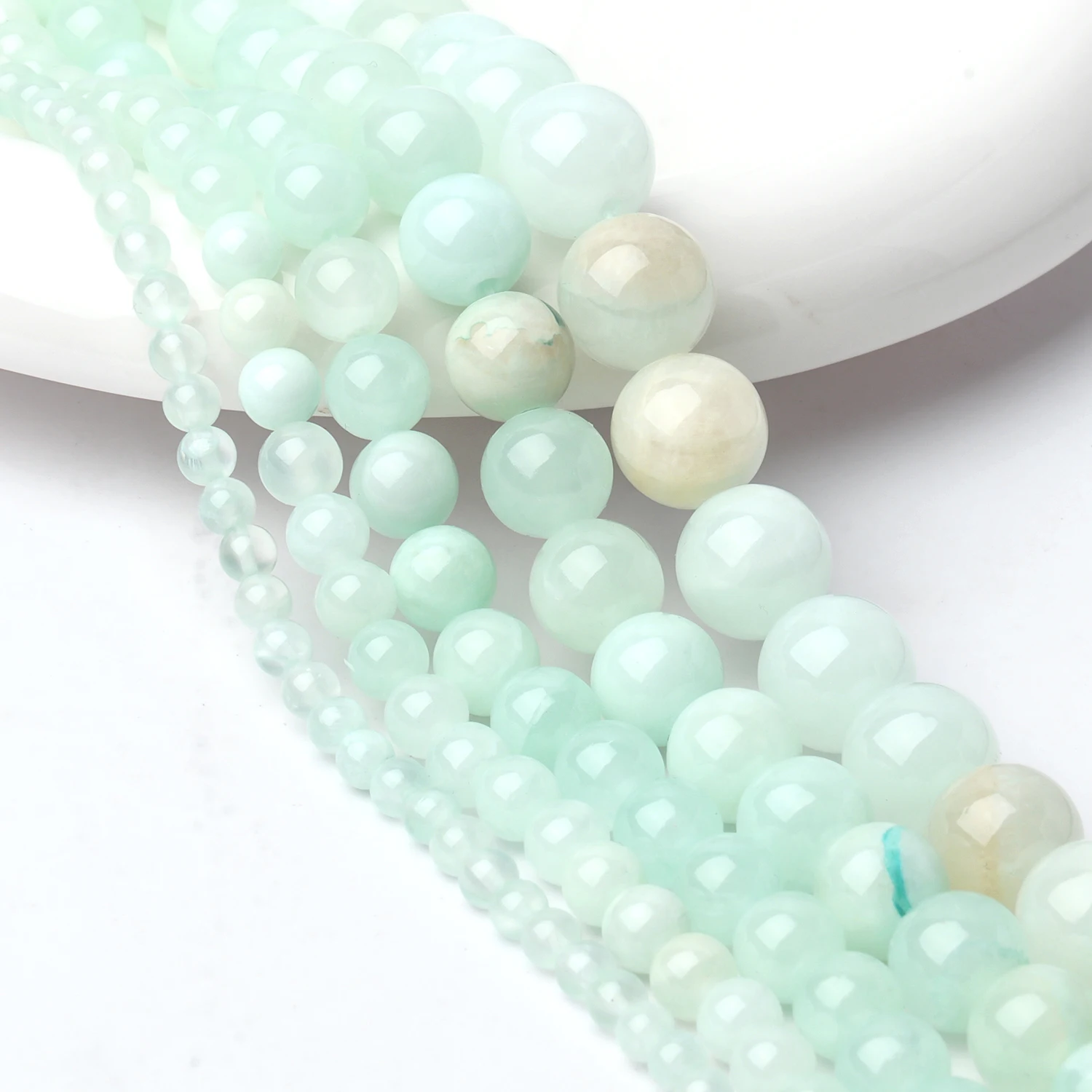 

Round Blue Jade Stone Beads High-Quality A+ Loose Spacer Beads Charms Jewelry Making DIY Bracelet Necklace Accessory Wholesale