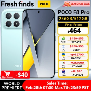 【World Premiere】POCO F8 Pro Global Version Smartphone Snapdragon8 Elite 6.59"120Hz HyperRGB AMOLED Display 6210mAh 100W Change 1