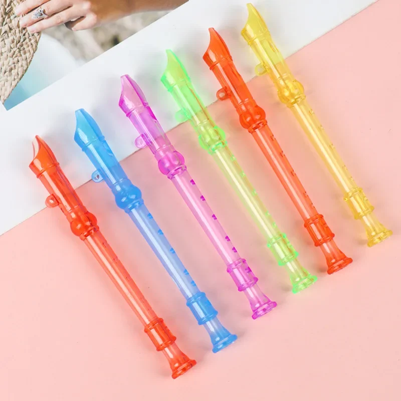 5Pcs Colorful Plastic Six-hole Recorder Musical Instrument Toys Kids Musical Sense Training Birthday Party Game Props Gifts