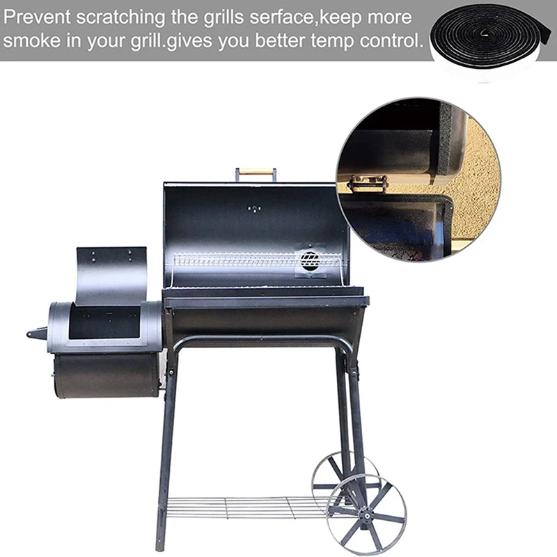 Hot BBQ Smoker Gasket Self Stick Grill Tape High Temp Grill Seal Self Stick Gasket 6 Pack
