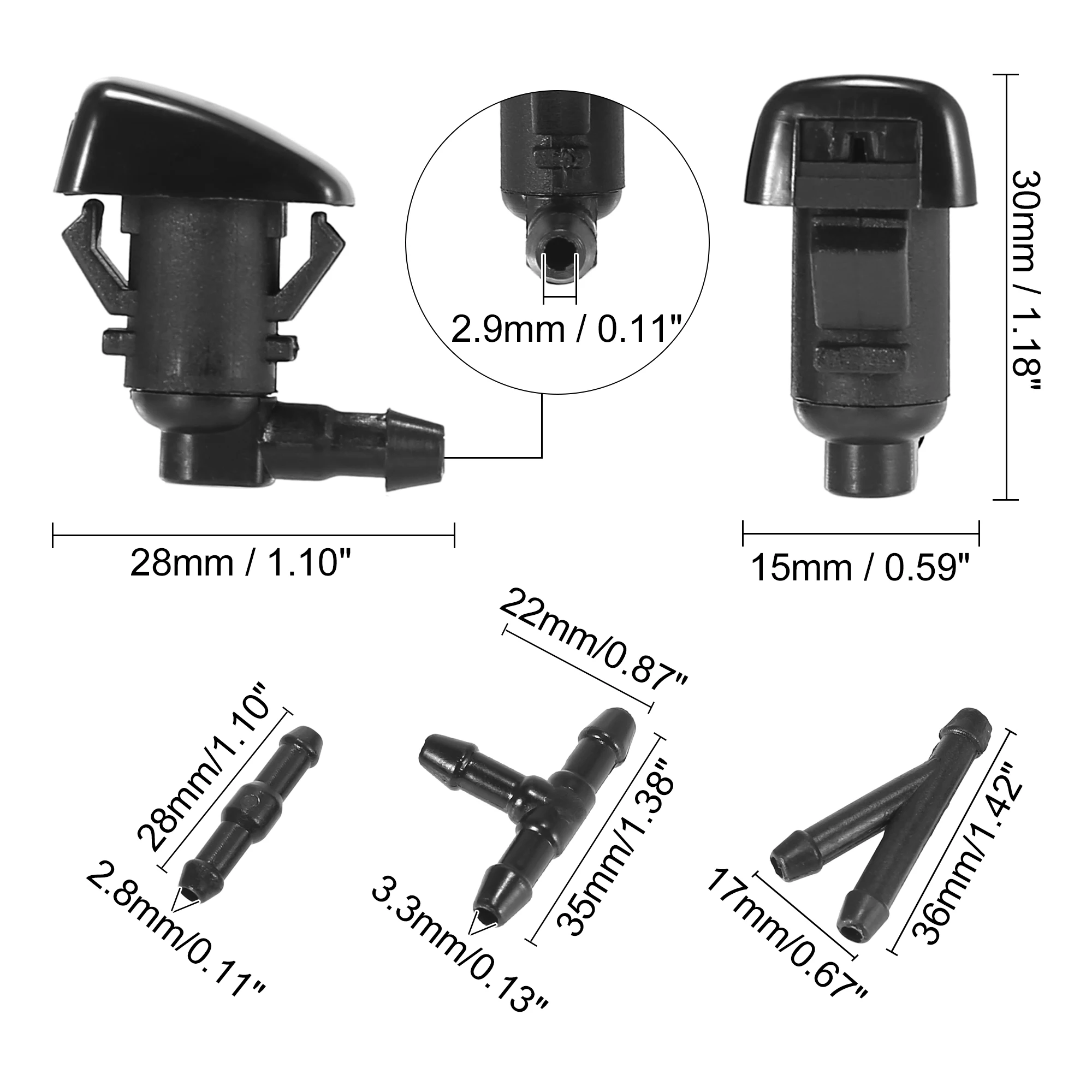 X Autohaux 2PCS Front Windshield Washer Nozzles Sprayer for Chevrolet Traverse 2013- for GMC Acadia 2007-