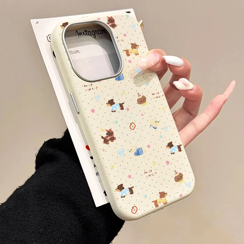 Cream Polka Dot Dachshund Dog Soft TPU Case