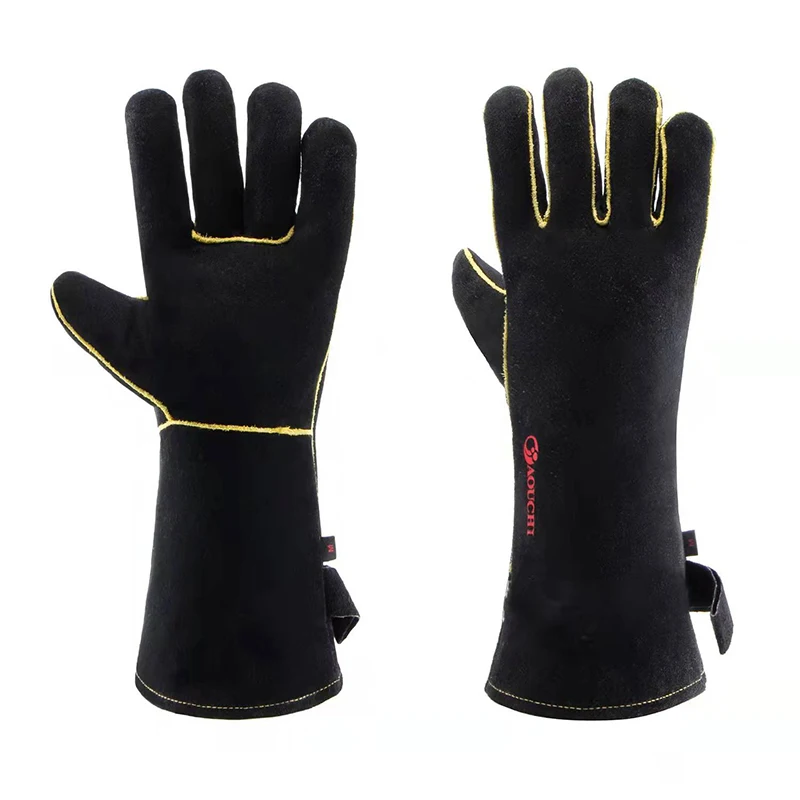 Gant de soudage résistant au feu pour soudage, cuisine, cuisson, cheminée,  gantelets de soudage, gants de travail, accessoire de soudage - AliExpress